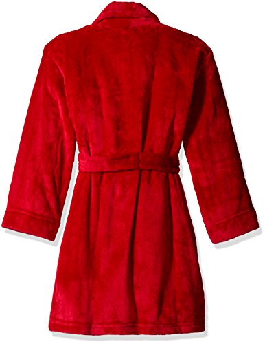 Komar Kids Boys' Big Boys' Velvet Fleece Solid Robe, Red, s