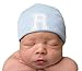 Melondipity's First Letter Initial Newborn Boy Blue Hospital Hat (J)