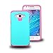 LUXCA Hybrid Dual Layer Defender Armor Case for Samsung galaxy J7 - Teal Pink Armor