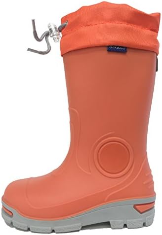 Kids Boys Girls Wellington Boots Rainy Snow Wellies (140 mm - 5.5 US - 6 US Toddler, Orange)