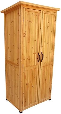 Storage Shed, Casual, Medium, Vertical, Cedar Shed, Outdoor Wooden Shed, In Brown Finish