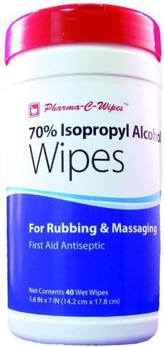 70% Isopropyl Alcohol Wipes 5.5" x 7" wipe/Each by CUSTOM MANUFACTURED PROD