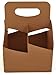SCT 4-Corner Pop-Up Food and Drink Trays, 4-Cup Up to 24 oz, 6.5 x 6.25 x 9, Brown, Paper, 250/Carton