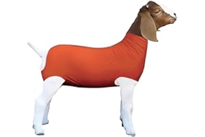 FUZIDDN Spandex Goat Tube for Show Goats - Show Livestock Supplies: Goat Covers & Blankets (Pale Orange, Medium)