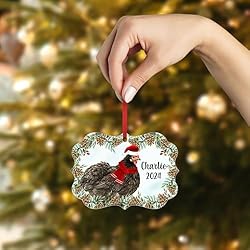 Black Cochin Frizzle Chicken Christmas Ornament