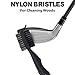 MYSTIQ 2 Pack Golf Brush and Groove Cleaner - 2 Ft. Retractable Clip - Brass, Nylon and Spike Cleaning Tool