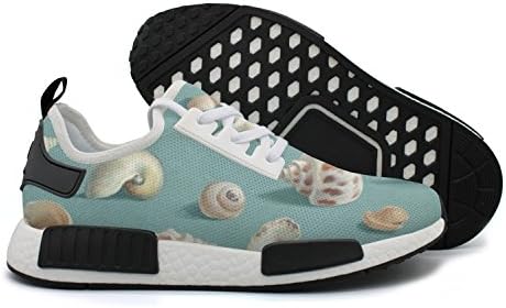 YHFJYT Men's Seashells All Over Blue Casual Sneaker Breathable Mesh Flat Running Shoes