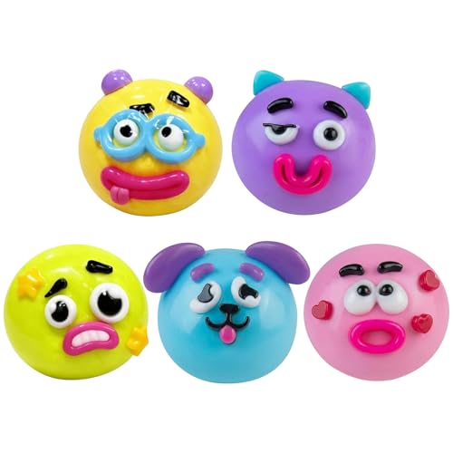 Smushers Squishies Slow Rising Stress Ball Non- Cute Slow Rise Relaxing Sensory Fidget for Ages 3+ Squeeze Sensory Ball Fun Desk Accessory for Adults (5pcs)