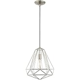 Livex Lighting 41324-91 Knox Collection 1 Light Single Pendant, Brushed Nickel