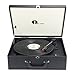 1byone Suit-case Style Turntable Wireless Streaming with Speaker, Vinyl to MP3 Recording, Belt Driven Vinyl Record Player, Black