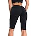 Osne4u Women's Yoga Running Shorts: Elastic Mid Waist Tummy Control Workout Short Pants with 2 Pockets