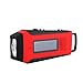 Weather Radio,OUTERDO Emergency Radio Dynamo Emergency Survival Solar Hand Crank Self Powered AM/FM/NOAA Weather Radio, LED Flashlight,Phone Charger Power Bank with Cables (4 color to choose) Red
