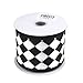 Homeford Harlequin Diamond Print Satin Wired Ribbon, 2-1/2-inch, 10-Yard, Black/White
