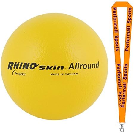 Champion Sports Rhino Skin Foam Ball Yellow with 1 Performall Lanyard RS7-1P