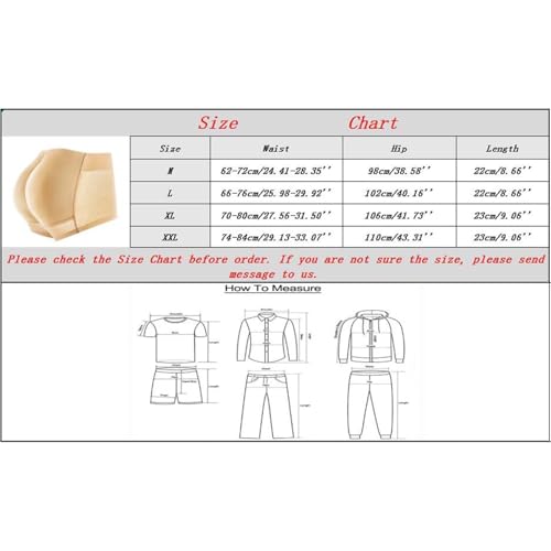 Men Butt Padded Underwear For Big Butt Enhance,Enhance Butt Lifter Shapewear Abdomen,Butt Underwear Shapewear,Butt Enhancer Underwear For Tummy Control (UK, Alpha, XXL, 3XL, Regular, Regular, Beige)