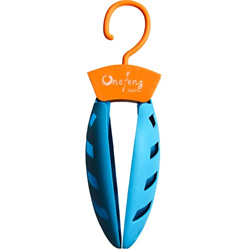 Onefeng Sports Foldable Wet Suit Hanger for Traveling Camping Laundry Hotel Plastic Clothes Wetsuit Hangers (Blue, 1 Pack)