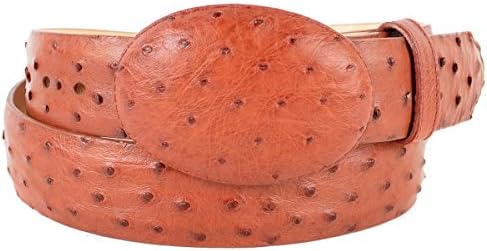 Original Cognac Ostrich Skin Western Style Belt