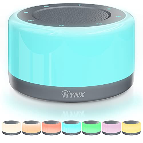 RYNX White Noise Machine with Adjustable Night Light for Sleeping, Sound Machine for Baby Adults Kids, 32 Soothing…