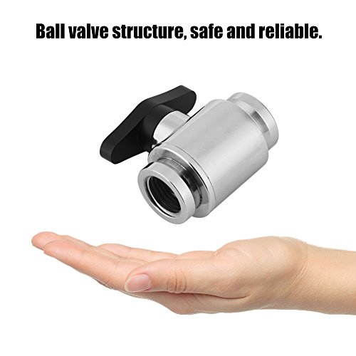 Richer-R Water Cooling System,G1/4" Internal Thread Silver Water Cooling Valve Water Ball Valve with Handle for Computer Water Cooling System(Black)