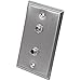 Seismic Audio SA-PLATE20 Stainless Steel Wall Plate with Dual 1/4-Inch TS Mono Jacks