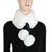 Felice Ann Women's Fall Winter Warm Soft Faux Fur Collar Self Tie Warp Neck Warmer Scarf, White, One Size