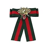 Beatfull Designer Rhinestone Pre-tied Ribbon Bow Tie for Men / Women, Bee Brooch Pin Collar Jewelry (green(bee1))