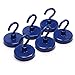 CMS MAGNETICS - (6-Pack 32mm Ceramic Hooks Blue 5-Pound Sheer and 13-Pound Pull Force Rating, Strong Magnet Hooks for Office, Refrigerator, Magnetic Board, Closets