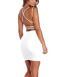 Mokoru - Vestido corto sin mangas con tirantes de espagueti sexy para mujer