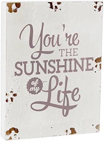 Green Rhino 8"x6" Distressed Wood Block Wall Sign (Sunshine of My Life)
