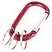 SODIAL(R) Burgundy Aluminum Carabiner Clip Hook w 3 Split Key Ring Chain
