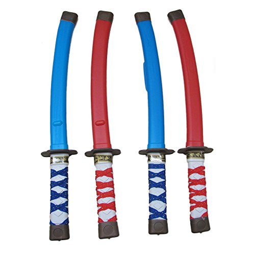 Plastic Swards - Pack of 12 - 17 Inch Plastic Samurai Katana with Sheath and Cloth Wrapped Handles - Ideal for Halloween, Party Dress-Ups, Holiday Occasions, Costume Accessories, and more!