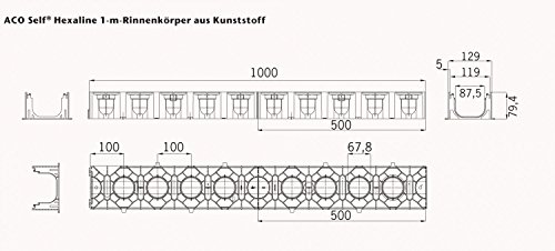 ACO Self® Hexaline 2.0 Rinnenkörper Kunststoff 1,0 m – Bild 8