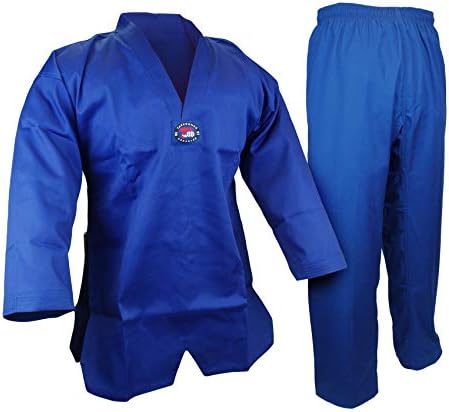 PROWIN1 V-Neck Taekwondo 7.5 oz Gi Uniform w/White Belt WH/BK/RED/Blue (#0000~#8)