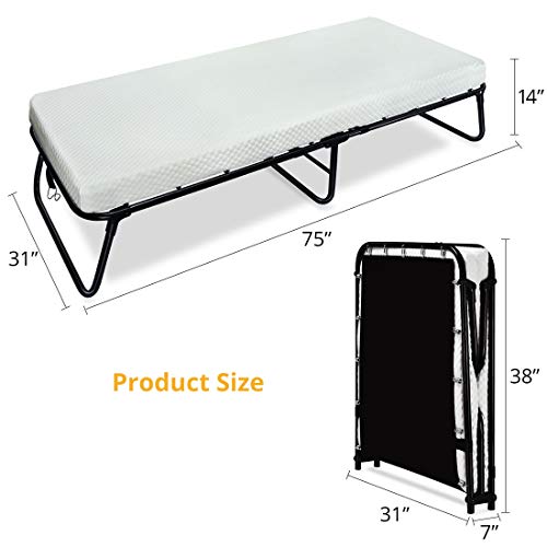 Quictent Heavy Duty Folding Bed with Two Extra Support Belts, 300 lbs