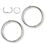 Solid Sterling SILVER Hinged Hoop Earrings,14mm, or men, women, for, ears,lips,brow