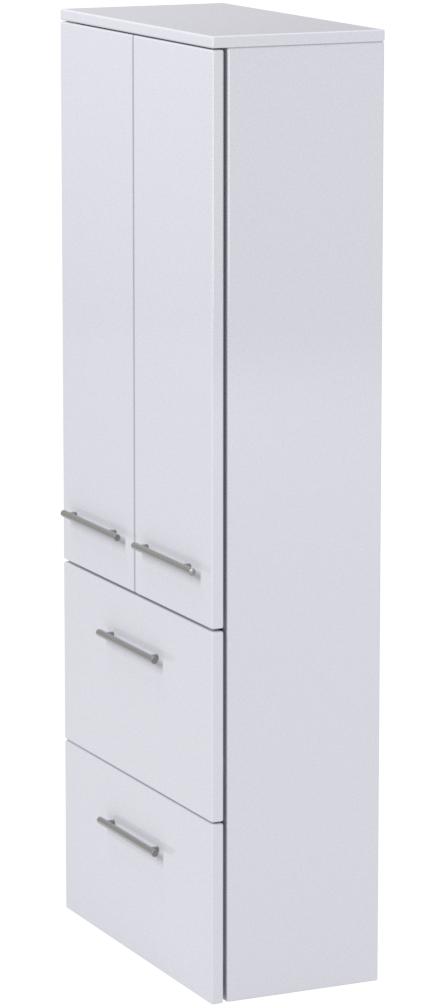 Lifestyle4living Badezimmerschrank In Weiss Hochglanz Breit Halbhoher Midischrank Mit 2 Turen Schubkasten Und Einlegeboden Amazon De 