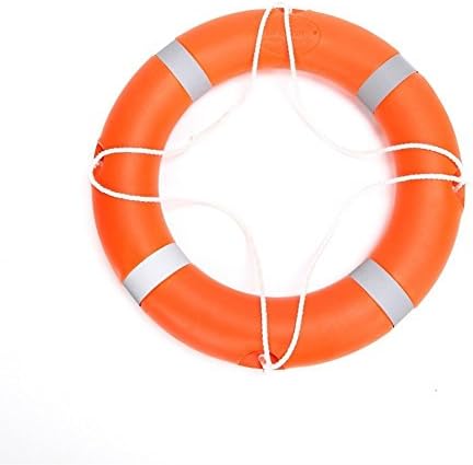 28" Diameter Professional Adult Foam Swim Ring Orange Lifebouy With White Bands Free Inflatable