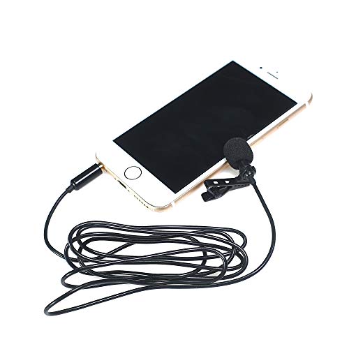 Riqiorod Lavaliver Microphone, 3.5mm Omnidiectional Condenser Phone Mic for Video Recording, Camera, Interview, Conference, Youtube Vlogging Facebook Livestream, XBOX Game, Podcast, Apple iPad Studio