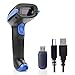 Wireless 2.4G Barcode Scanner Bar Code Reader Long Transmission Distance Automatic Laser Network USB Cordless & Wired 1D Bar-Code Scanner for Mac Windows Quickbooks Linux Handheld Rechargeable (Blue)