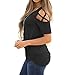 TOPUNDER 2018 Women Summer Blouses Short Sleeve Tops Strappy Cold Shoulder T-Shirt