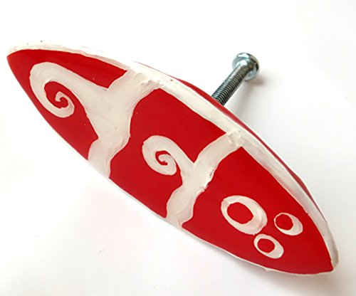 Amazon Com Red With White Waves Shortboard Surfboard Knobs