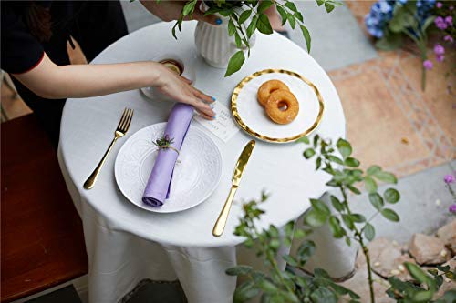 KOFFOTA Cloth Cotton Napkins for Dinner. Decorative, Easy Care and Durable for Everyday Kitchen Dinning, Party Table Setting, Restaurants. (Light Purple, 6 Pack) - Thumbnail 3