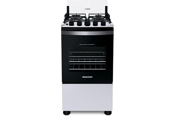 Fogão Brastemp 4 Bocas Branco com Duas Prateleiras com Alturas Ajustáveis - BFO4NBB Bivolt