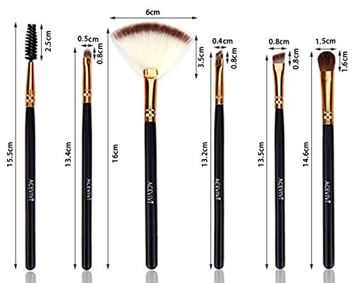ACEVIVI 10 Pieces Makeup Brushes Set with Powder Blusher Cosmestic Kabuki Brushes with Synthetic Leather Case Black