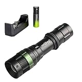 Perman 3500 Lumens 3 Modes XML T6 LED Compact Flashlight Lamp Light Zoomable Torch + Charger + 18650 Battery (Torch + 18650 Battery + Charger)