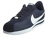 Nike Men's Cortez Basic Nylon Obsidian/White/Mtllc Slvr Casual Shoe 10