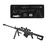 Fantarea 1/4 Metal Alloy Guns Figures Miniature Gun Model Desktop Decor Education Learning Figurine Toys Birthday Gifts for Kid Compatible for Barrett Sniper Rifle
