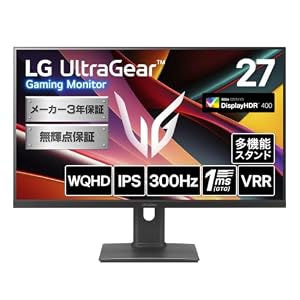 LG ゲーミング モニター 27G64NA-B 27インチ/WQHD@300Hz/IPS 1ms/HDR400/HDMI