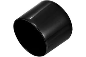 uxcell 2pcs Rubber End Caps 51mm(2") ID Vinyl Round Tube Bolt Cap Cover Screw Thread Protectors Black, 40mm Height