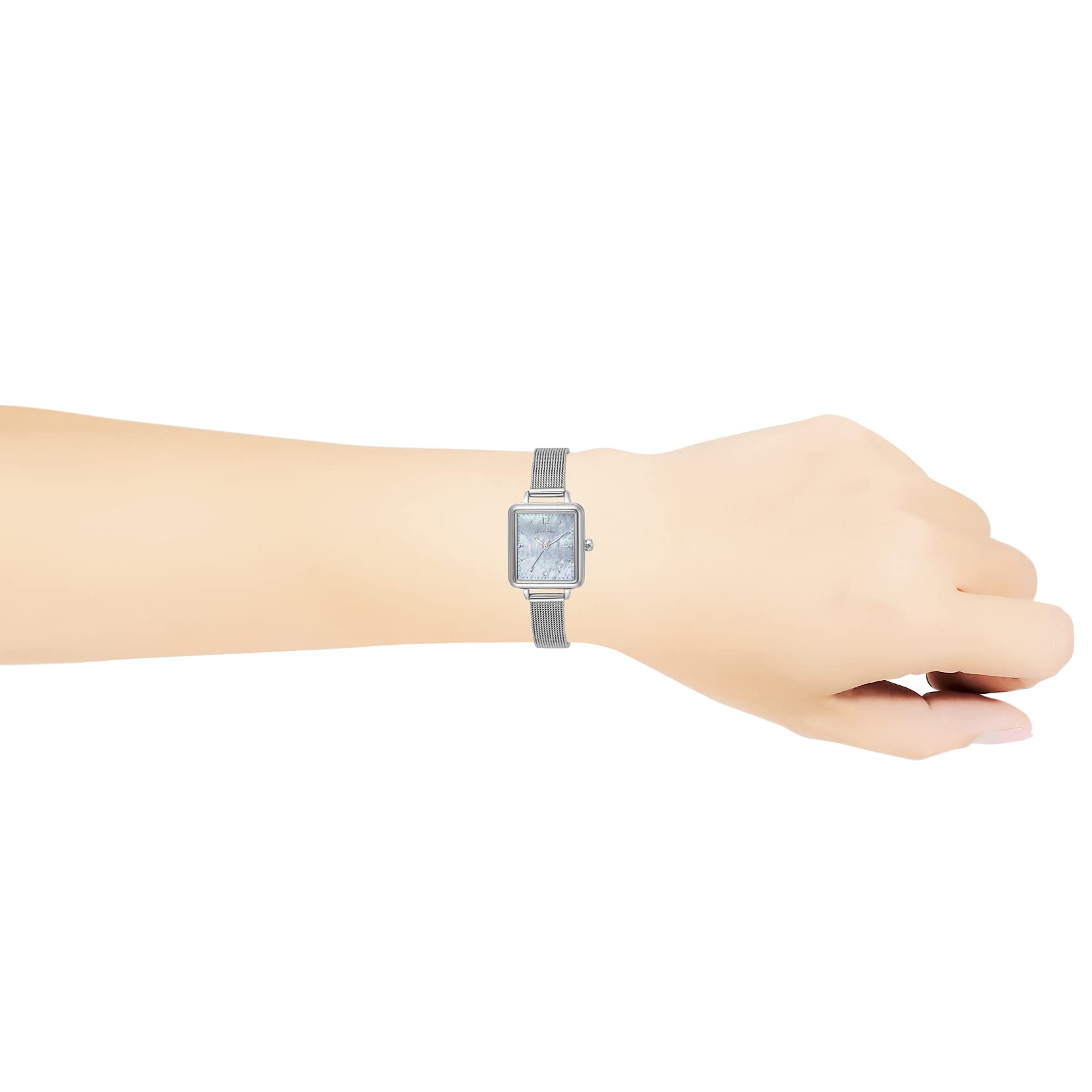 ANGELHEART LH22SBU Women's Angel Heart Little Heart Kana Hashimoto Blue Pearl Dial Stainless Steel Solar Quartz 0.9 inch (24 mm) Silver